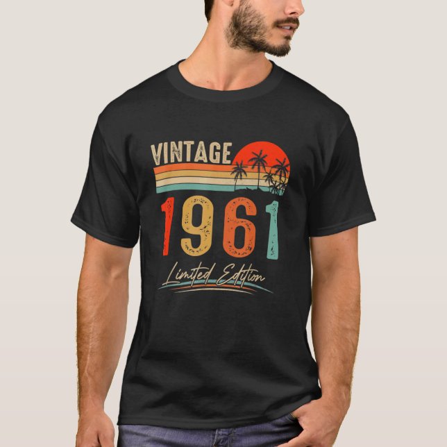 Camiseta Vintage 1961 61ruas Aniversário De 61 Anos (Frente)