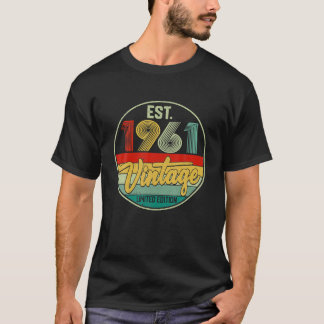 Camiseta Vintage 1961 65th Birthday Decorations Men Women