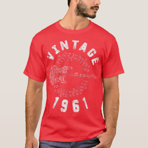Camiseta Vintage 1961 Birthday Limited Edition Guitar Music