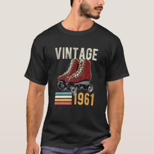 Camiseta Vintage 1961 Roller Skate 61rua Aniversário 61 Ano
