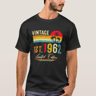 Camiseta Vintage 1962 60th Aniversário Decorations 60 Anive