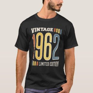 Camiseta Vintage 1962 Birth Year Limited Edition 60 Anos O