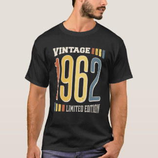 Camiseta Vintage 1962 Birth Year Limited Edition 60 Anos O