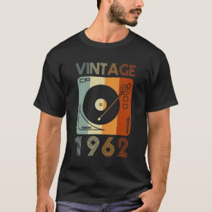 Camiseta Vintage 1962 Retro Record Player Birthday Vinyl Dj
