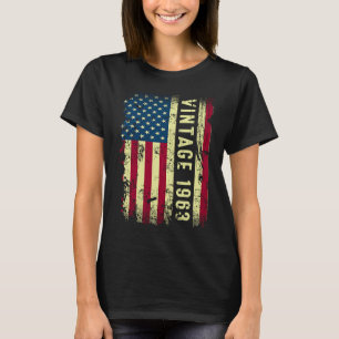 Camiseta Vintage 1963 American Flag 60 Year Old 60th Birth