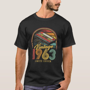 Camiseta Vintage 1963 Retro Cassete 1963 63º Aniversário 63