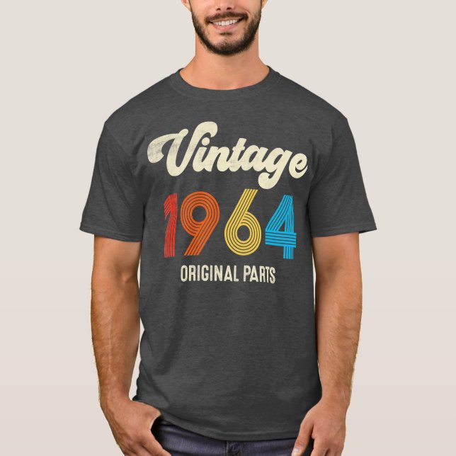 Camiseta Vintage 1964 Original Parts 57th Birthday (Frente)