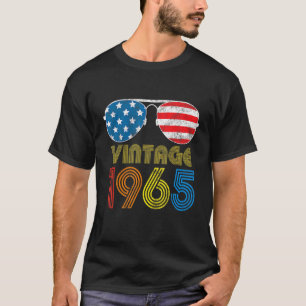 Camiseta Vintage 1965 57 Anos 57th American Flag Birth