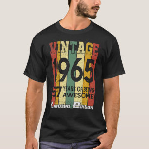 Camiseta Vintage 1965 57 Anos De Ser Incrível 57º Nasciment