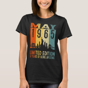 Camiseta Vintage 1965 57 Anos Feita Em Maio De 1965 57º Nas