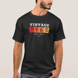 Camiseta Vintage 1965 Aniversário Ano 1 de 1