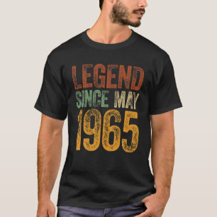 Camiseta Vintage 1965 Aniversário Legenda De Nascer Desde 