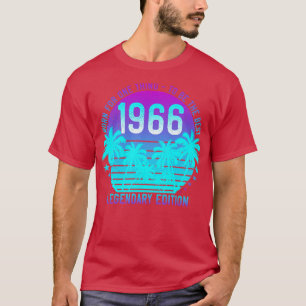 Camiseta Vintage 1966 Aniversário 55ª Aestética Sunset Palm