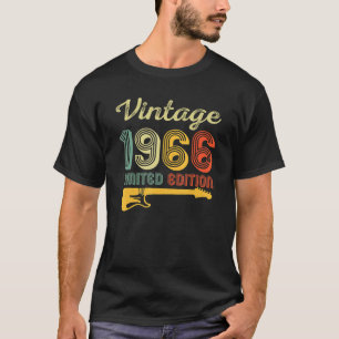 Camiseta Vintage 1966 Aniversário Guitarra 56º Aniversário 