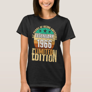 Camiseta Vintage 1966 Legendary Limited Edition 57 Anos