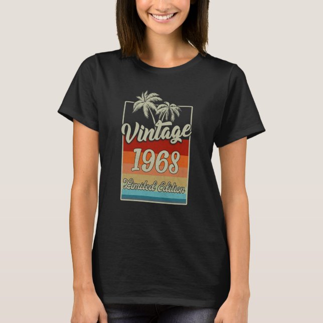 Camiseta Vintage 1968 55 Anos 55 Anos Aniversário (Frente)