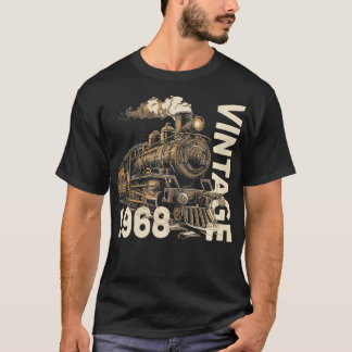 Camiseta Vintage 1968 Steampunk Steam Train Locomotive 56th