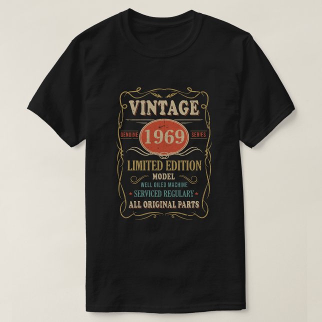 Camiseta Vintage 1969 50º aniversário - Todos os presentes  (Frente do Design)