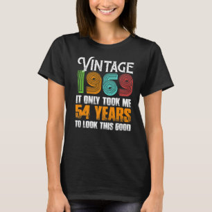 Camiseta Vintage 1969 54 Anos Idade Ideia De Aniversário Pa