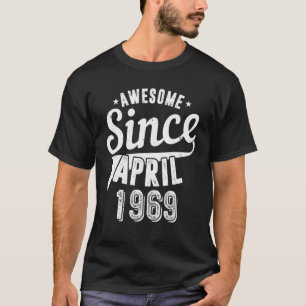 Camiseta Vintage 1969 Awesome Since April Happy My 53th Bir