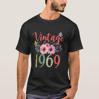 Camiseta Vintage 1969 Floral Hippie Groovy Wildflower 56th