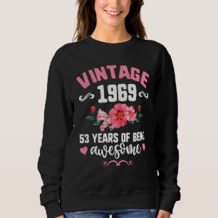 Camiseta Vintage 1969 Mulheres Floral 53 Anos Sendo Incríve