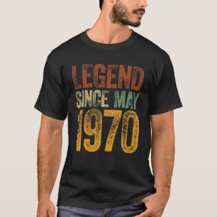 Camiseta Vintage 1970 Aniversário Legenda De Nascer Desde