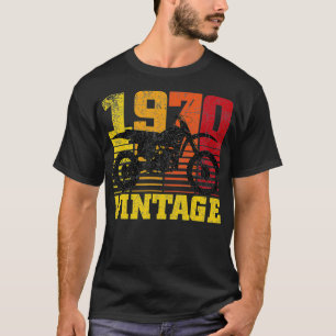 Camiseta Vintage 1970 Motocross Dirt Bike 50th Birthday Gif