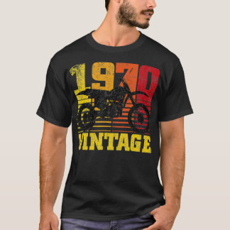 Camiseta Vintage 1970 Motocross Dirt Bike 50th Birthday Gif