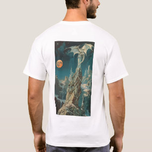 Camiseta Vintage 1970s Dark Fantasy Book Paper Art T-