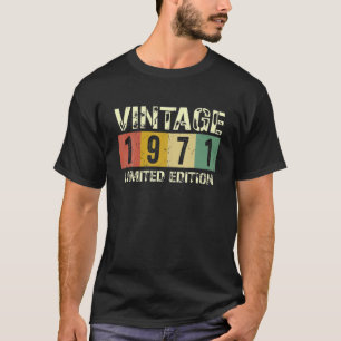 Camiseta Vintage 1971 51Ruas Homens Presos de Aniversário M