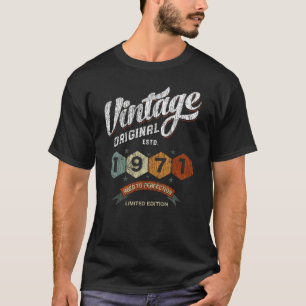 Camiseta Vintage 1971 Bday Aged To Perfection 50th Birthday