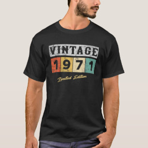 Camiseta Vintage 1971 Feita Em 1971 50º Aniversário 50 Anos