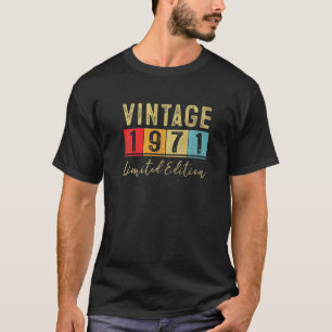 Camiseta Vintage 1971 Feita Em 1971 52º Aniversário