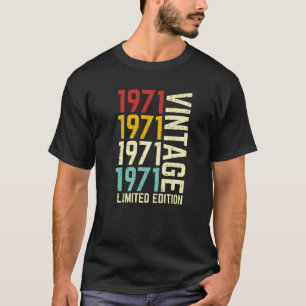 Camiseta Vintage 1971 Limited Edition 50º Aniversário 50 An