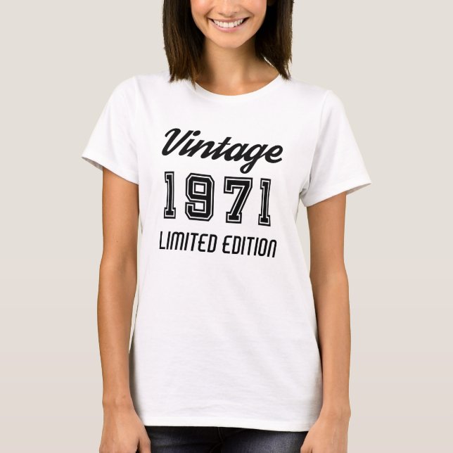 Camiseta Vintage 1971 Limited Edition Aniversário (Frente)