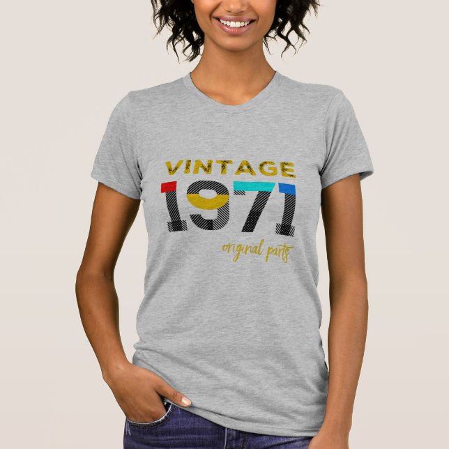 Camiseta Vintage 1971 Partes originais (Frente)