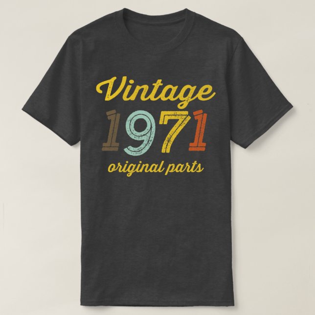 Camiseta Vintage 1971 Partes originais (Frente do Design)