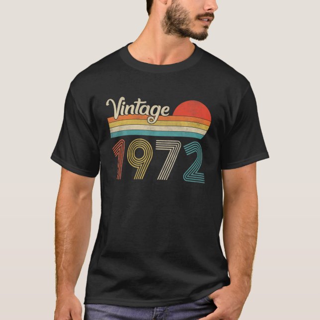 Camiseta Vintage 1972 50º Aniversário Para Homens Mulheres  (Frente)