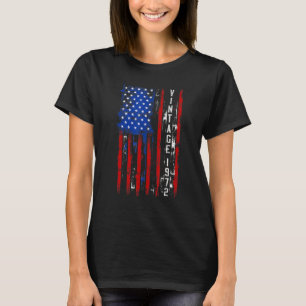 Camiseta Vintage 1972 50 Anos Antiga bandeira americana 50º