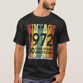 Camiseta Vintage 1972 50 Anos De Ser Incrível 50º Nasciment