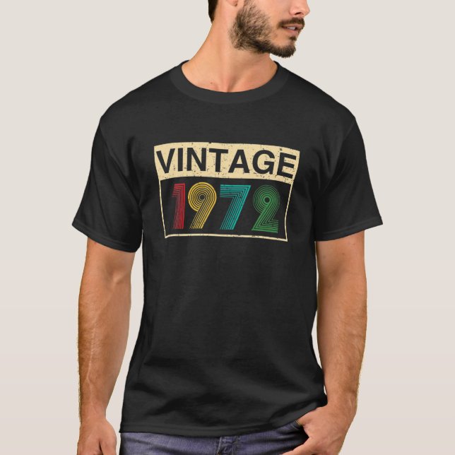 Camiseta Vintage 1972 Impressionante 50ª Festa de aniversár (Frente)