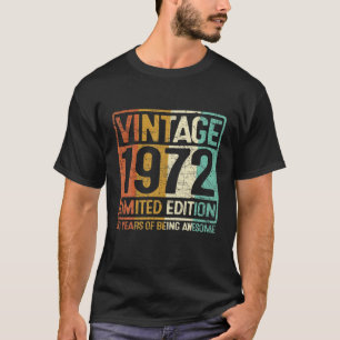 Camiseta Vintage 1972 Limited Edition 50º Aniversário 50