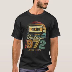Camiseta Vintage 1972 Retro Cassete 1972 50º Aniversário 50
