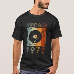 Camiseta Vintage 1972 Retro Record Player Birthday Gift Boy