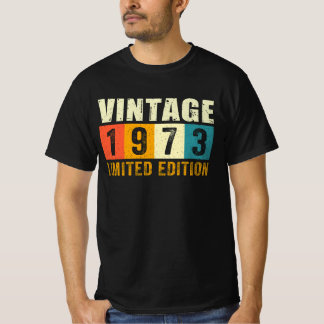 Camiseta Vintage 1973 Aniversário - Presente de Bloco Retro