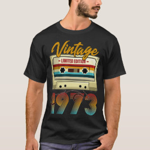 Camiseta Vintage 1973 fita cassete de 49º aniversário para