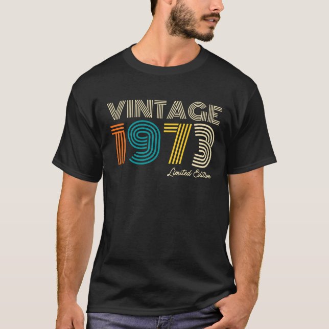 Camiseta Vintage 1973 Limited Edition 50th Birthday (Frente)