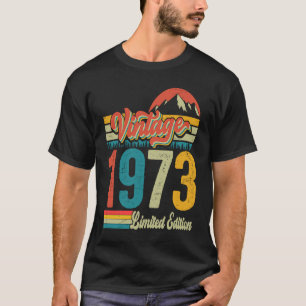 Camiseta Vintage 1973 Retro Mens 50º aniversário