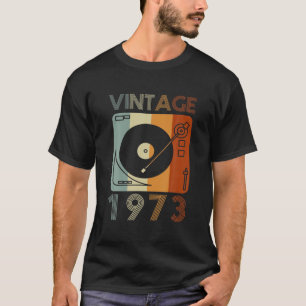 Camiseta Vintage 1973 Retro Record Player Birthday Vinyl DJ